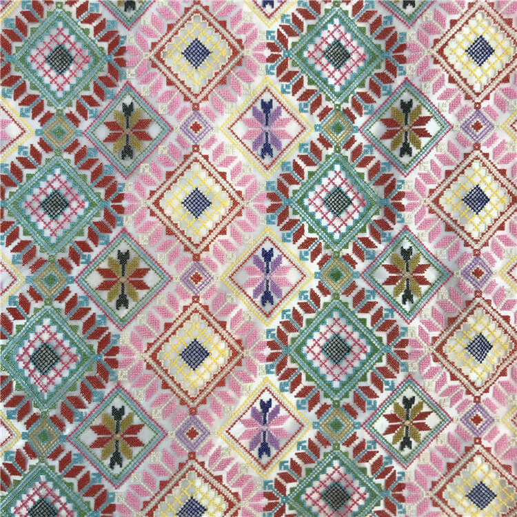 Embroidered Fabric Cross Stitch Women's Polyester for Women's Wear Who 3